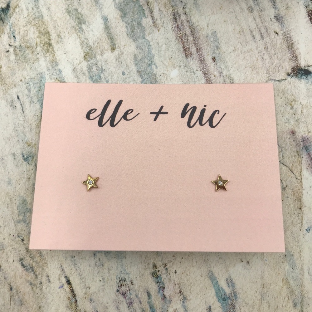 Diamond Star Stud Earrings by Finn